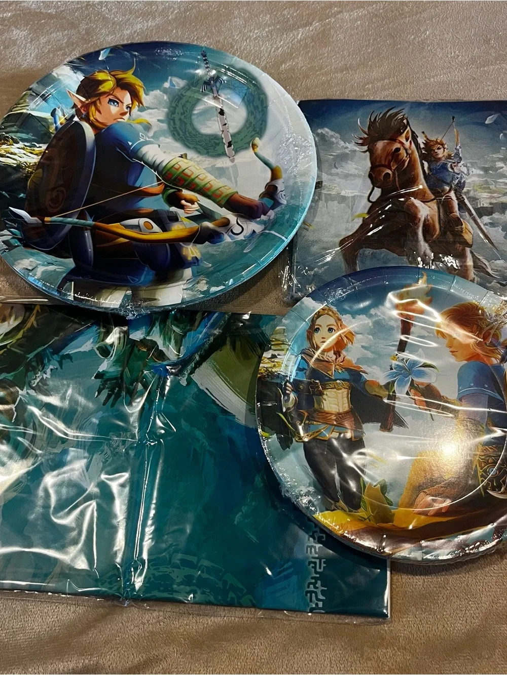 Blue Adventure Themed Party Plates, Napkins & Tablecover